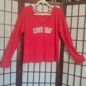 VICTORIA SECRET RED LONG SLEEVE SIZE M